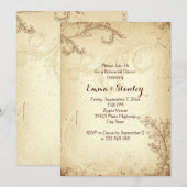 bruin beige scroll leaf repetitie diner kaart (Voorkant / Achterkant)