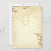  bruin beige scroll leaf verlovingsfeest kaart (Achterkant)