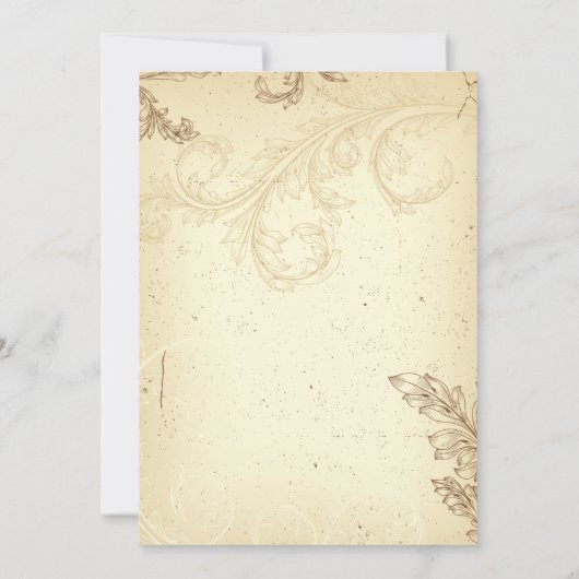  bruin beige scroll leaf vrijgezellenfeest kaart (Achterkant)