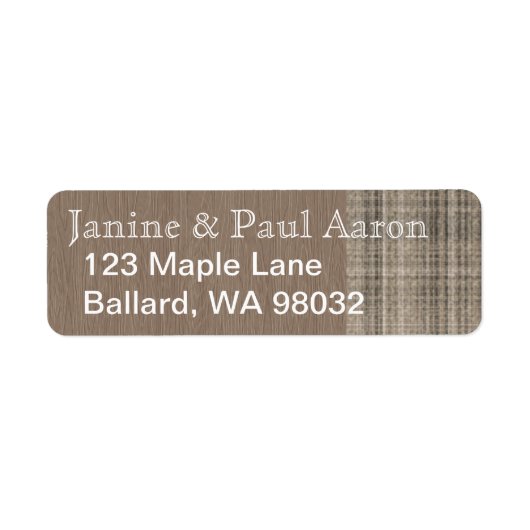 Bruin beige speldenlabel etiket (Voorkant)