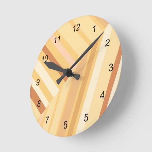 Bruin beige strepes ronde klok (Hoek)