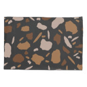 Bruin, beige, Tan en Grey Terrazzo Marble Kussensloop (Achterkant)