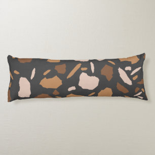 Bruin, beige, Tan en Grey Terrazzo Marble Lichaamskussen