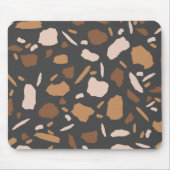 Bruin, beige, Tan en Grey Terrazzo Marble Muismat (Voorkant)