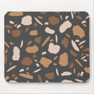 Bruin, beige, Tan en Grey Terrazzo Marble Muismat
