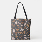 Bruin, beige, Tan en Grey Terrazzo Marble Tote Bag (Achterkant)