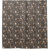 Bruin, beige, Tan en Grey Terrazzo Pattern Douchegordijn (Voorkant)