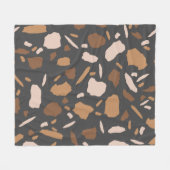Bruin, beige, Tan en Grey Terrazzo Pattern Fleece Deken (Voorkant (Horizontaal))