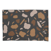 Bruin, Beige, Taupe en Grijs Terrazzo Marmer Kussensloop (Voorkant)