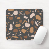 Bruin, Beige, Taupe en Grijs Terrazzo Marmer Muismat (Met muis)