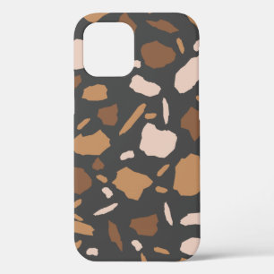 Bruin, Beige, Taupe en Grijs Terrazzo Patroon Case-Mate iPhone Case