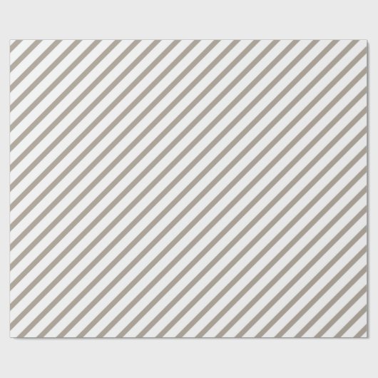 Bruin beige Taupe Witte Strepen Patroon Cadeaupapier (Vlak)