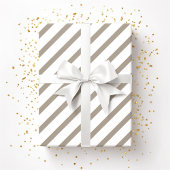 Bruin beige Taupe Witte Strepen Patroon Cadeaupapier