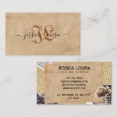 Bruin beige  textuur visitekaartje (Voorkant / Achterkant)