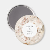 Bruin-beige tuinbouillon voor de bruiloft magneet (Voorkant / Achterkant)