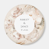 Bruin-beige tuinbouillon voor de bruiloft magneet (Voorkant)