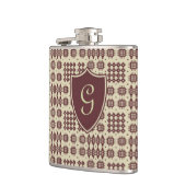 Bruin, beige Welsh Tapestry Monogram Hip Flask Heupfles (Links)