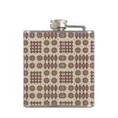Bruin, beige Welsh Tapestry Monogram Hip Flask Heupfles (Achterkant)