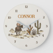  Bruin Beige Western Cowboy Grote Klok (Voorkant)