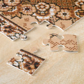 bruin beige wit oosterend tapepatroon legpuzzel (Zijkant)