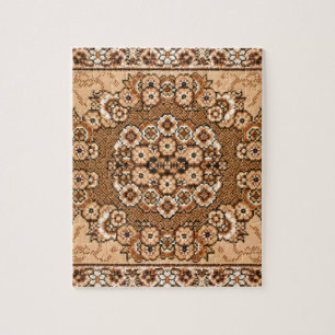bruin beige wit oosterend tapepatroon legpuzzel
