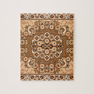 bruin beige wit oosterend tapepatroon  legpuzzel