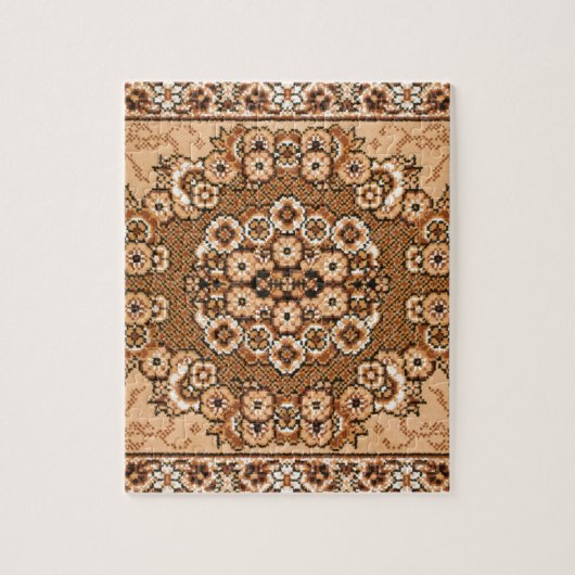 bruin beige wit oosterend tapepatroon legpuzzel (Verticaal)