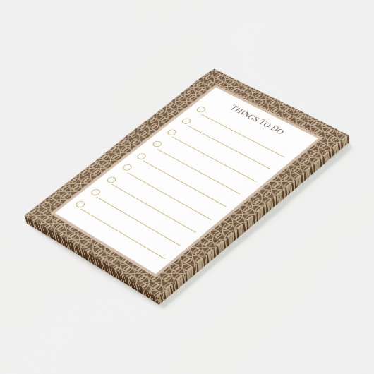 Bruin beige witte dingen om te doen post-it® notes (Schuin)