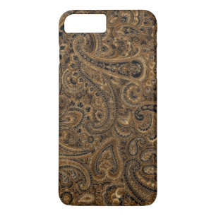 Bruin, Beige & Zwart Bloemen Paisley Patroon iPhone 8/7 Plus Hoesje