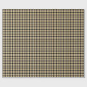 Bruin Beige Zwart Plaid Patroon Cadeaupapier (Vlak)