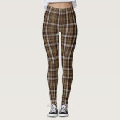 Bruin Bekijk Tartan Grijze Tan Vrouwelijke Legging (Voorkant)