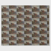 Bruin Belgisch trekpaard Fine Art Schilderij: Cadeaupapier (Vlak)