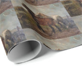 Bruin Belgisch trekpaard Fine Art Schilderij: Cadeaupapier (Rol Hoek)