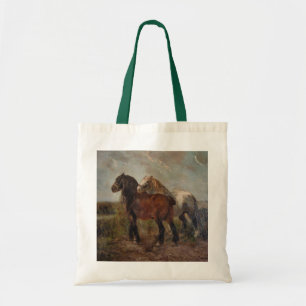 Bruin Belgisch trekpaard Fine Art Schilderij: Tote Bag