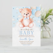 Bruin Beren ballon Baby shower Kaart (Staand voorkant)