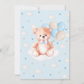 Bruin Beren ballon Baby shower Kaart (Achterkant)