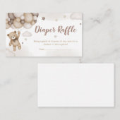 Bruin Beren ballon Baby shower luier Raffle Informatiekaartje (Voorkant / Achterkant)