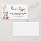 Bruin Beren ballon Baby shower luier Raffle Informatiekaartje (Voorkant / Achterkant)