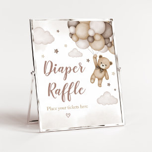 Bruin Beren ballon Baby shower luier Raffle Poster