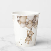 Bruin Beren ballon Baby shower Papieren Bekers (Achterkant)