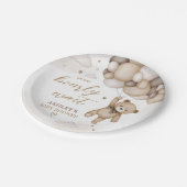 Bruin Beren ballon Baby shower Papieren Bordje (Gekanteld)