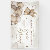 Bruin Beren ballon Baby shower Spandoek (Verticaal)