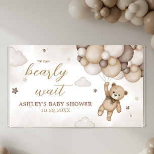 Bruin Beren ballon Baby shower Spandoek
