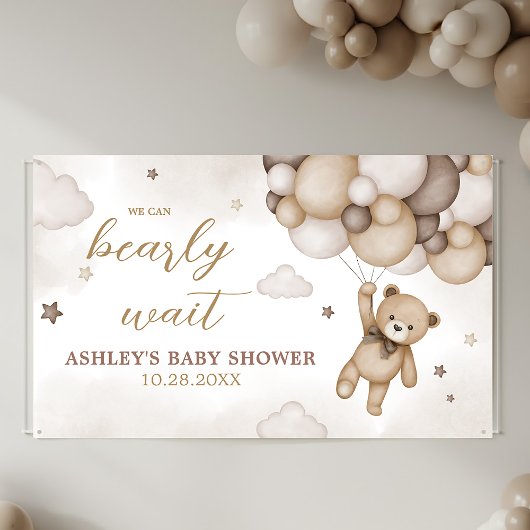Bruin Beren ballon Baby shower Spandoek