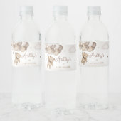 Bruin Beren ballon Baby shower Waterfles Etiket (Flessen)