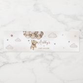Bruin Beren ballon Baby shower Waterfles Etiket (Enkel label)