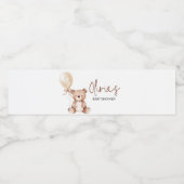 Bruin Beren ballon Baby shower Waterfles Etiket (Enkel label)