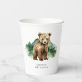 Bruin Beren Cub Baby shower Papieren Bekers (Achterkant)