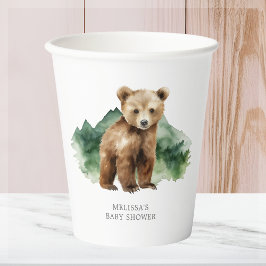 Bruin Beren Cub Baby shower Papieren Bekers