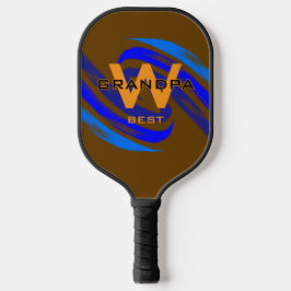 Bruin Beste Opa met Monogramed initialen Pickleball Paddle